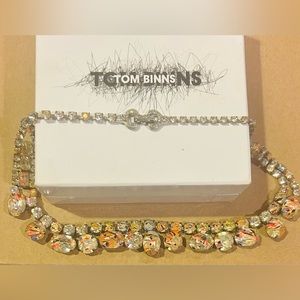 Schiaparelli Style New in Box TOM BINNS Necklace Faux Opals and Diamonds